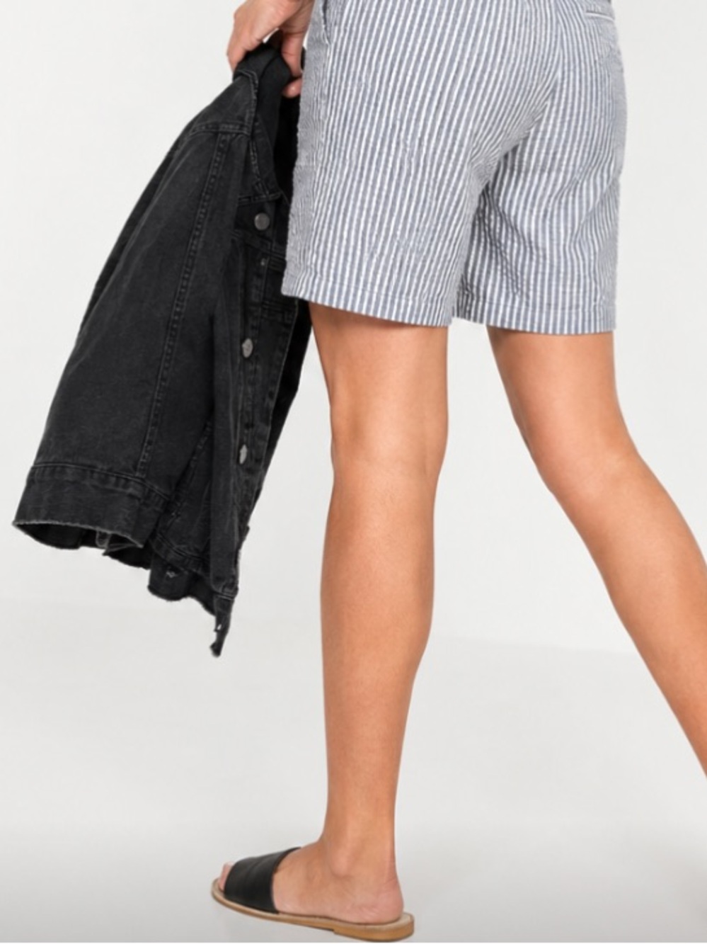 Old Navy Blue and White Striped Bermuda Shorts